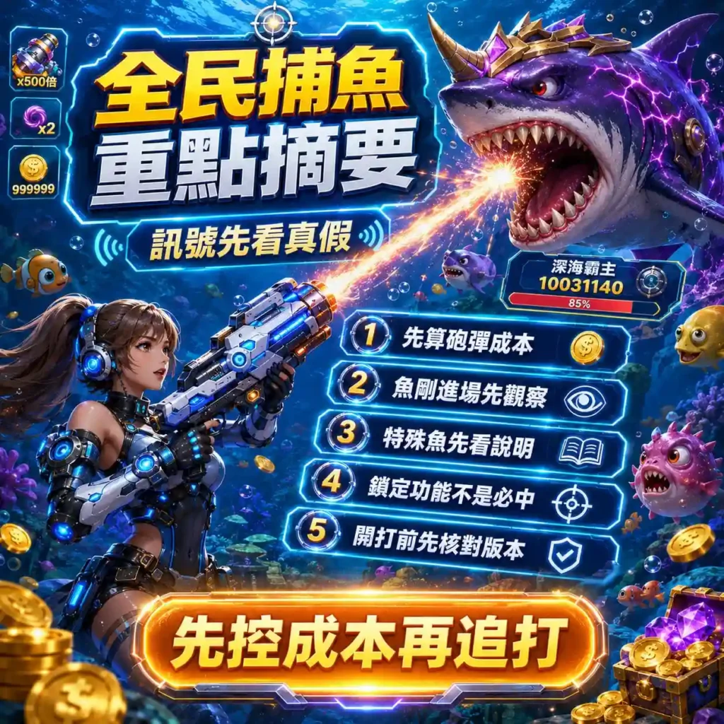 FG全民捕魚玩法五大重點，整理砲彈成本、特殊魚、鎖定功能與版本核對